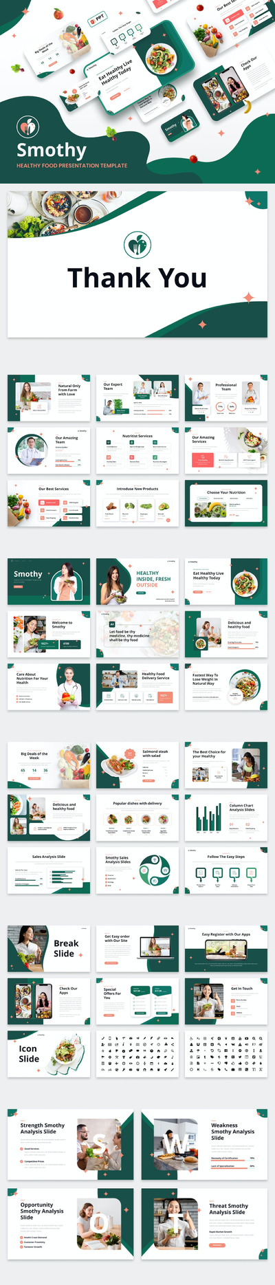 健康食品ppt模板 (PPTX)