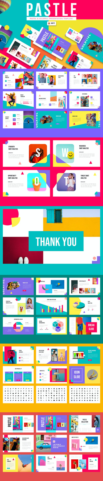 柔和多彩ppt模板 (PPTX)