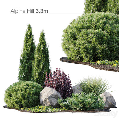 包含杜松 崖柏 大石块等在内的绿植组合景观3D模型（MAX）