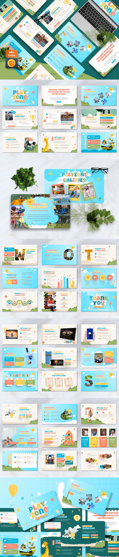 儿童游乐场介绍ppt模板 (PPTX)