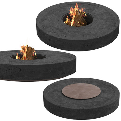 Travertine圆形户外混领土火盆3D模型（OBJ,FBX,MAX）