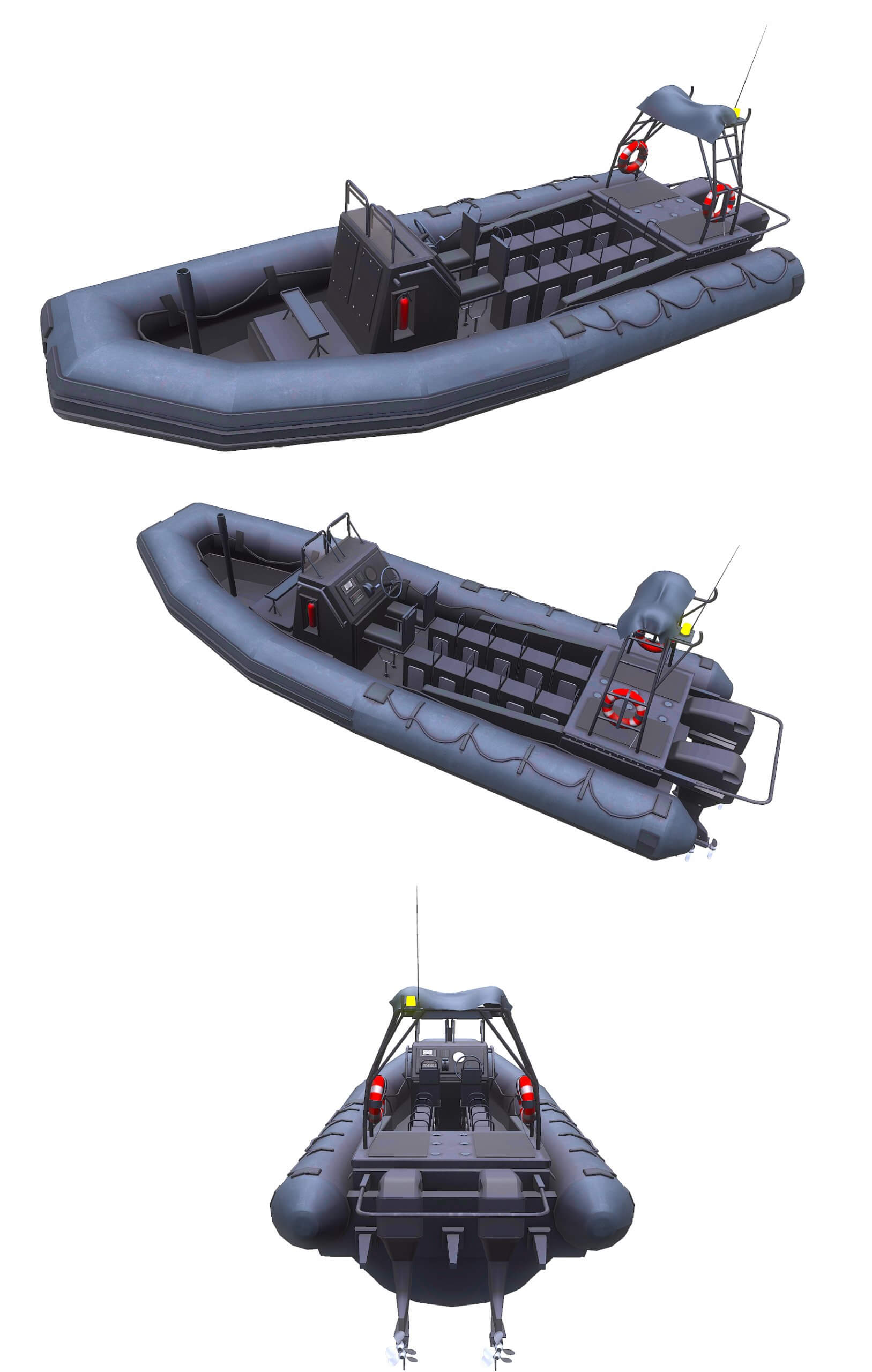 充气巡逻艇3D模型（OBJ,FBX,MAX）