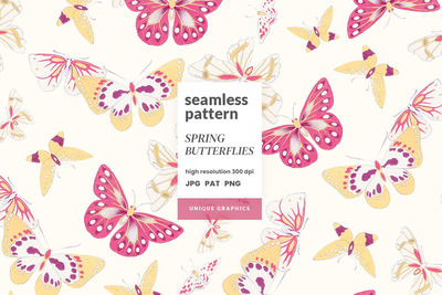 春天的蝴蝶背景图案 (JPG,PNG)