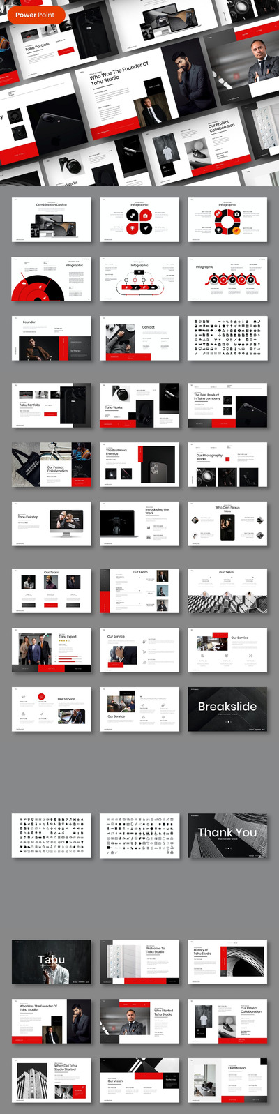 创意机构投资组合ppt模板 (PPTX)