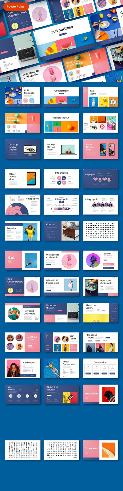 个人设计作品集ppt模板 (PPTX)