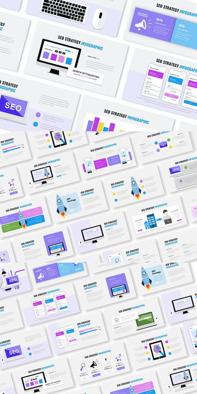 SEO策略信息图表ppt模板 (PPT,PPTX)