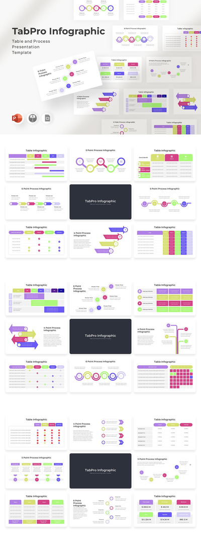 信息图表和流程ppt模板 (PPTX)