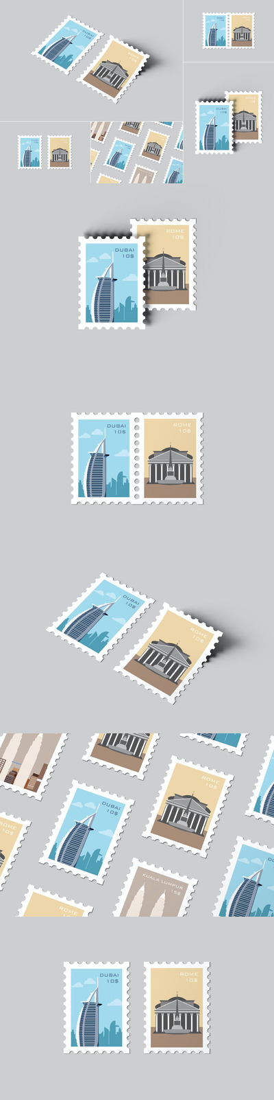 邮票实物模型 (PSD)