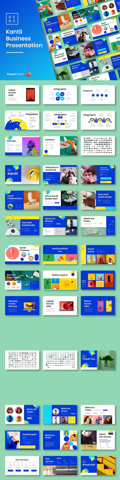 彩色风格作品集多用途ppt模板 (PPTX)