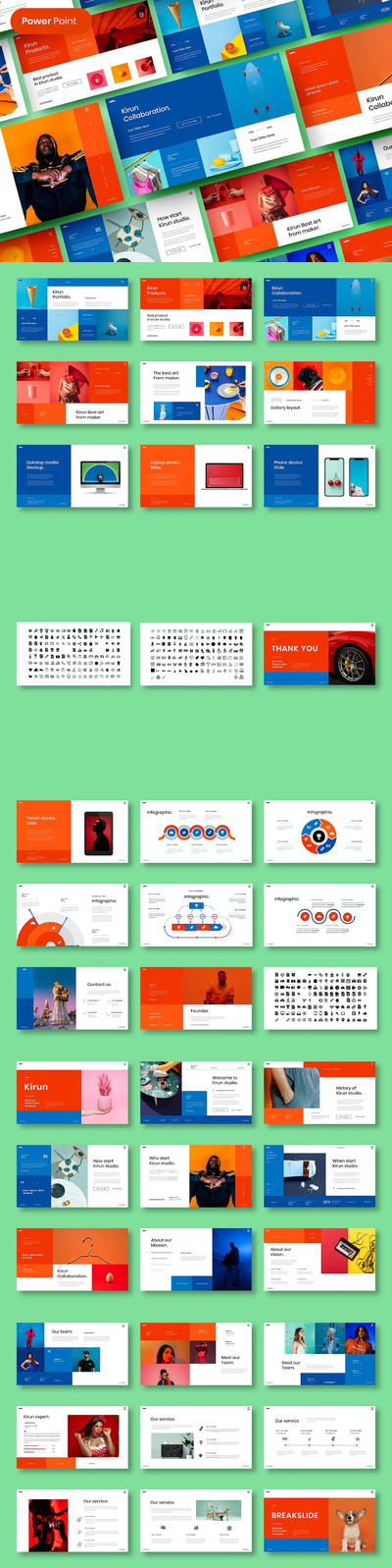 时尚作品集展示ppt模板 (PPTX)