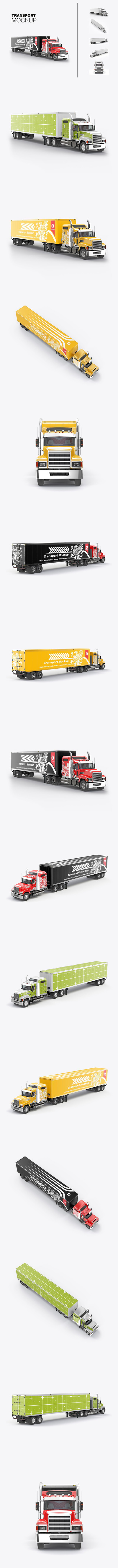 设置经典美国重型卡车模型样机 (PSD)