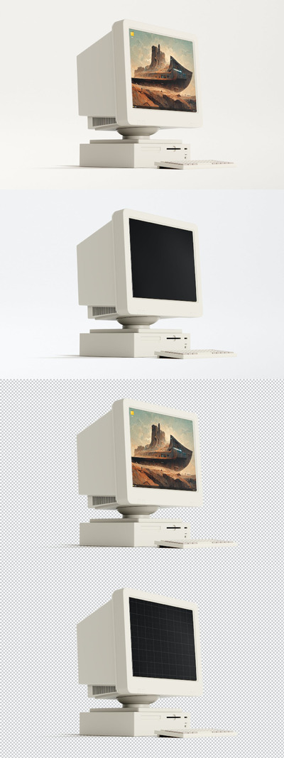 CRT计算机显示器实物模型 (PSD)