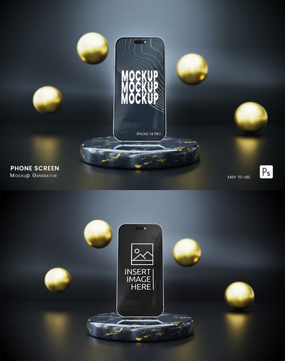 iPhone 14 Pro 场景手机样机 (PSD)