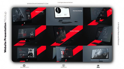 网站设计演示样机视频AE模板 (aep)