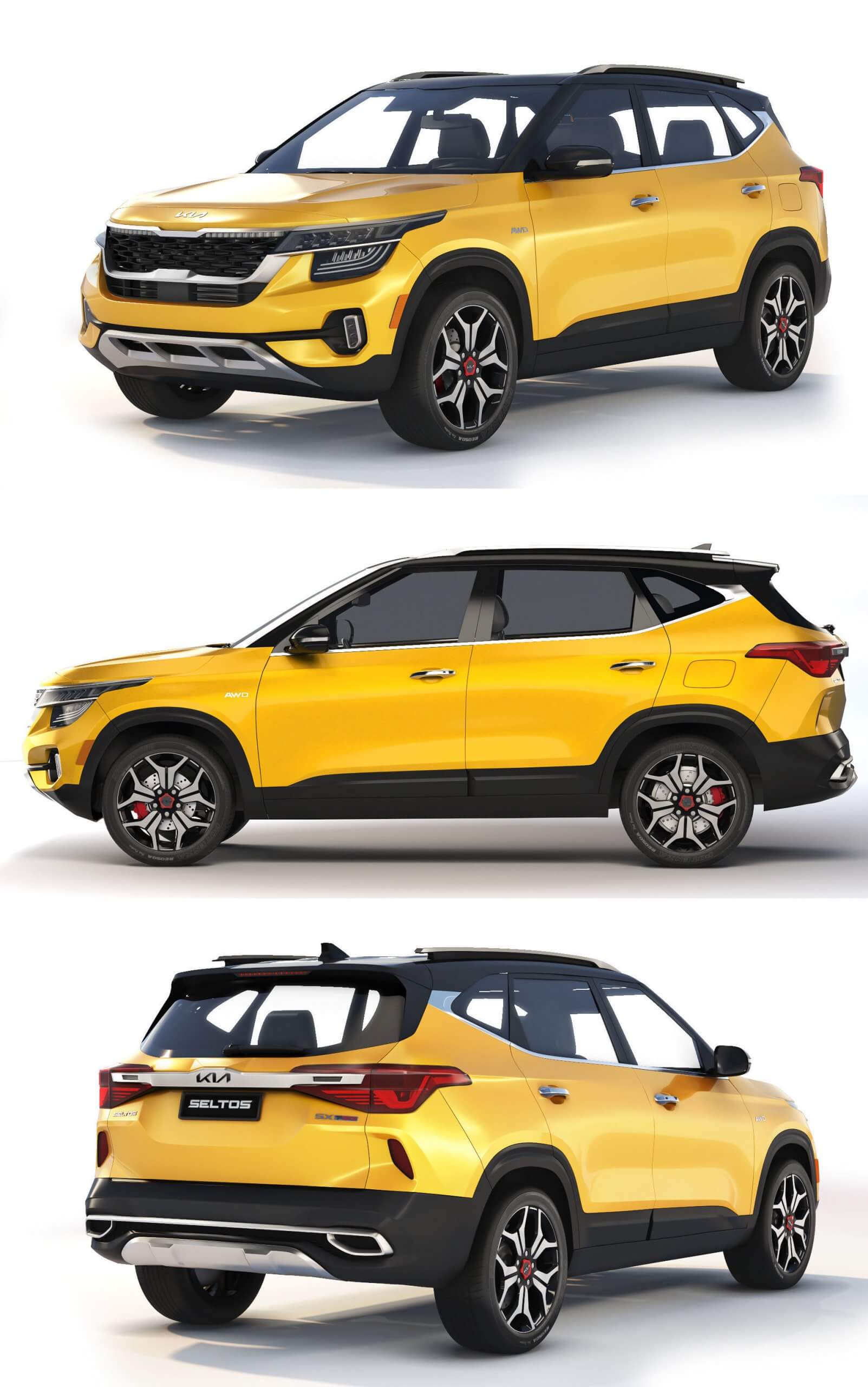 2022起亚Kia Seltos SX SUV汽车3D模型（OBJ,FBX,MAX,C4D,LWO）