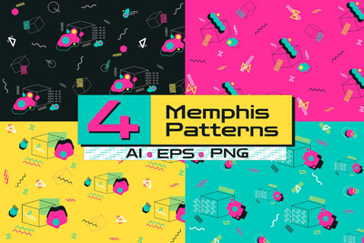 矢量孟菲斯图案 (AI,EPS,PNG)