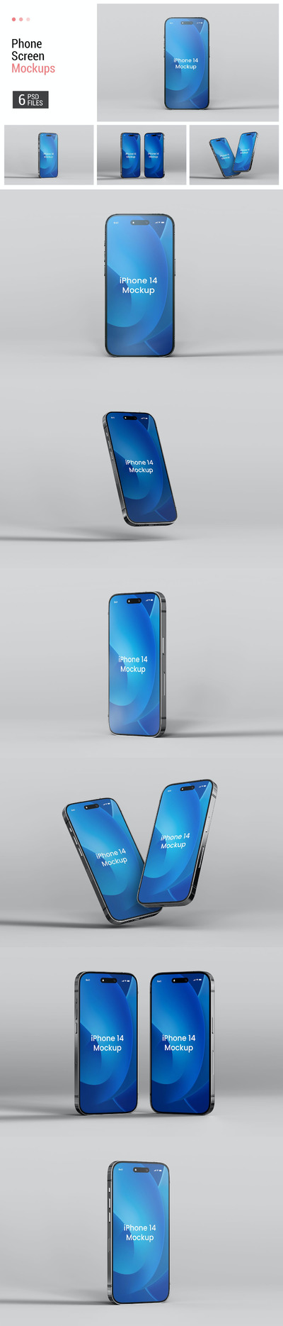 苹果iPhone14Pro手机样机模板 (PSD)