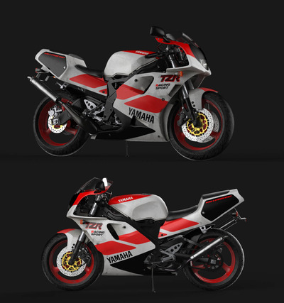 Yamaha TZR 250摩托车3D模型（OBJ,FBX,MAX）