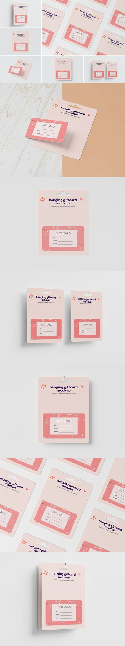 挂耳礼品卡设计展示样机 (PSD)