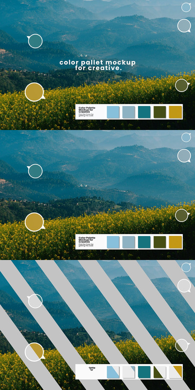 创意的3D调色板样机 (PSD)