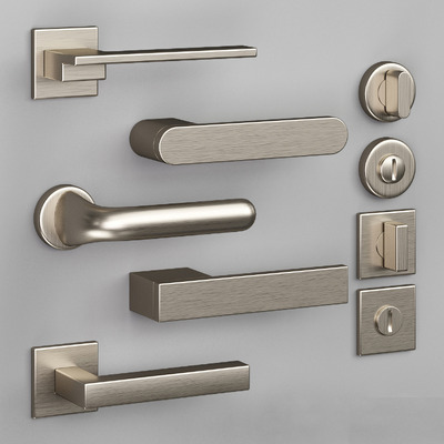 Olivari条形拉丝金属门把手 门锁3D模型（FBX,MAX）