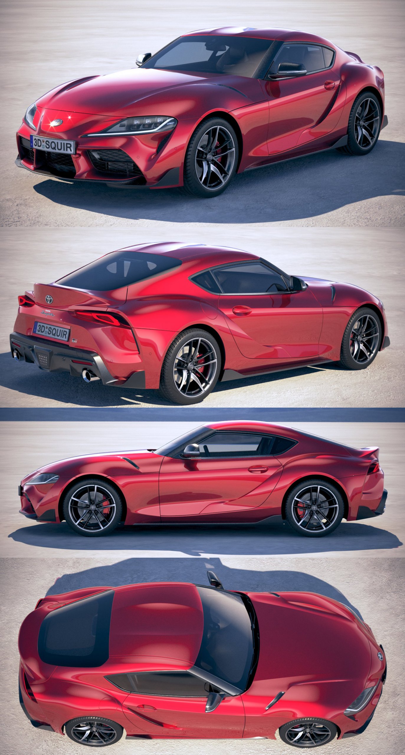 2020丰田Toyota Supra汽车3D模型（OBJ,FBX,BLEND）