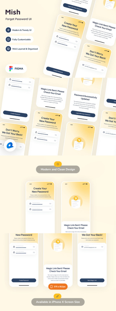 忘记密码手机应用APP UI KIT (FIG)