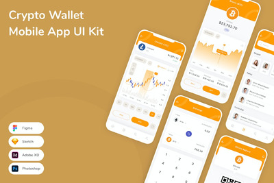 加密钱包移动应用APP UI KIT (SKETCH,FIG,XD,PSD)