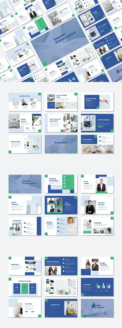 室内设计演示ppt模板 (PPTX)