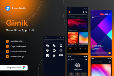 游戏商店应用APP UI KIT (FIG)