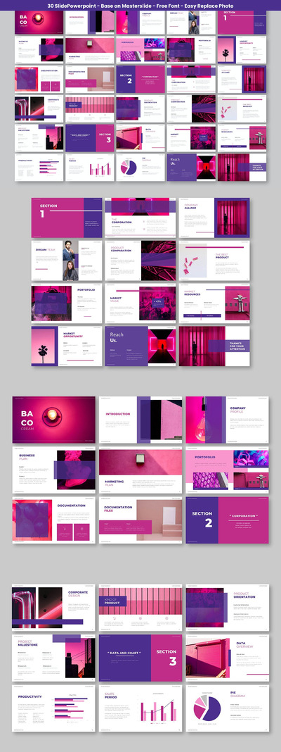 杂志图册风格ppt模板 (PPTX)