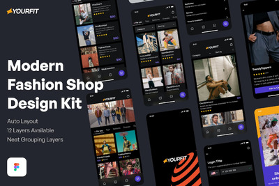 现代时尚商店电商APP设计APP UI KIT (FIG)