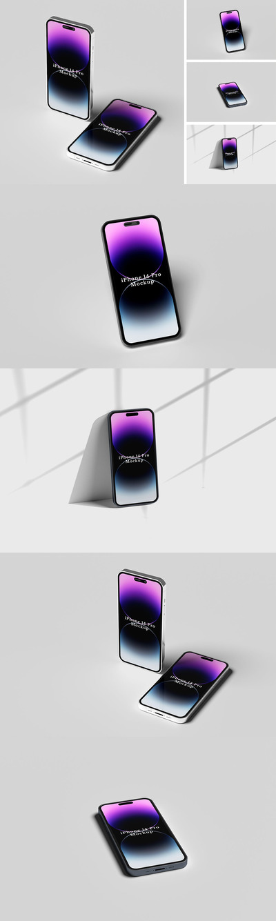 iPhone 14Pro苹果手机屏幕UI样机 (PSD)