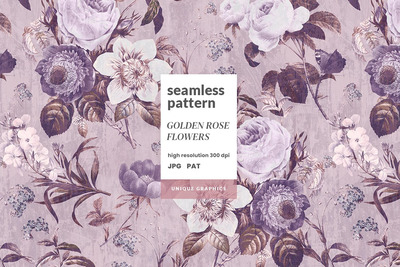 美丽奢华的金色玫瑰花背景 (JPG)