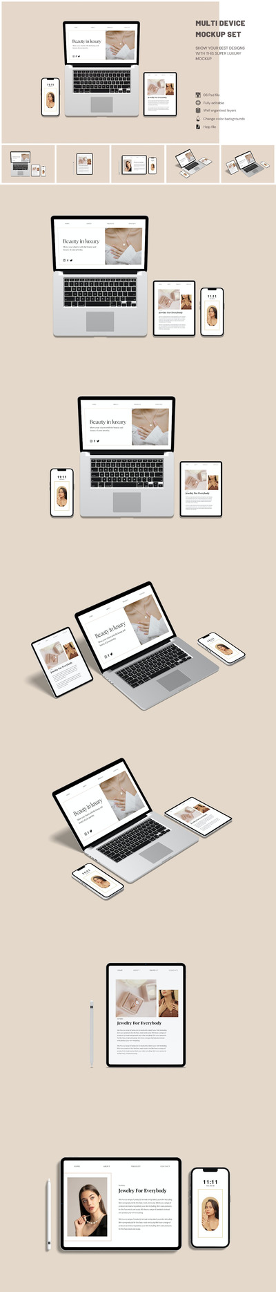 响应式多设备UI样机集 (PSD,JPG,PDF)