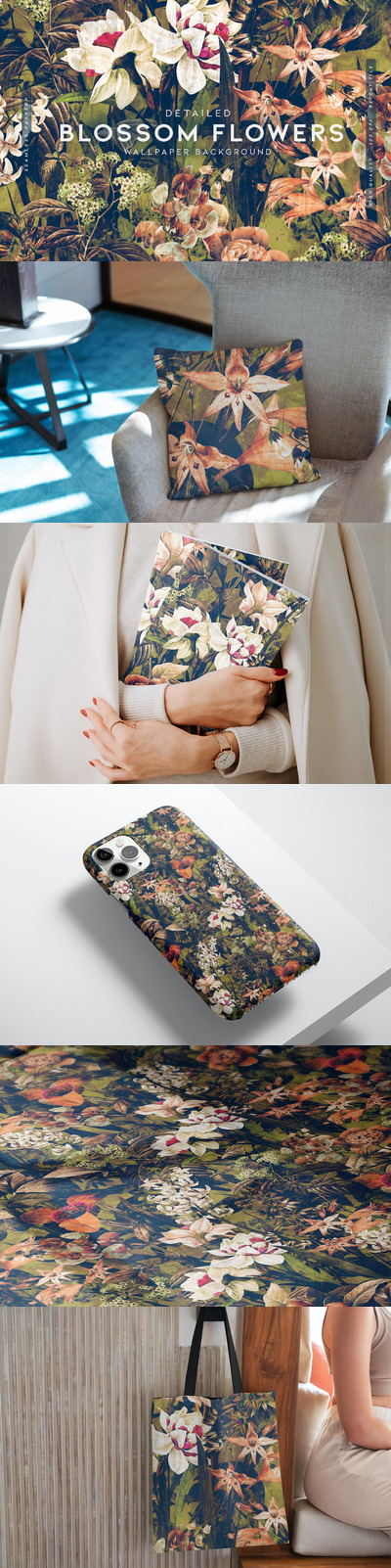 细节花朵花卉背景 (JPG)