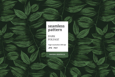 深色叶片植物图案背景 (JPG)