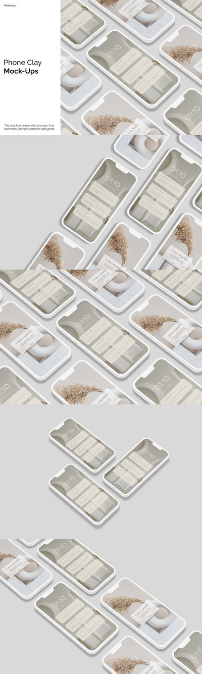 粘土iPhone手机样机 (PSD)