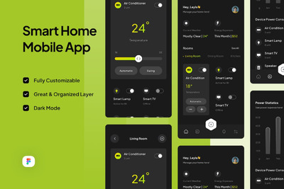 智能家居移动应用APP UI KIT (FIG)
