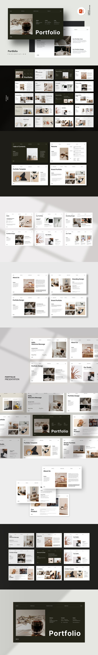 🔴时尚清新高端优雅多用途的powerpoint幻灯片演示模板（pptx）