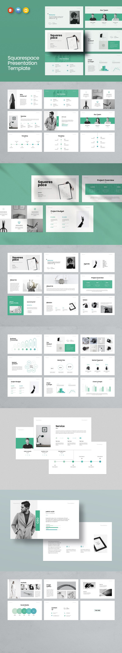 🔴时尚高端清新简约多用途的高品质商业商务powerpoint幻灯片演示模板（pptx）