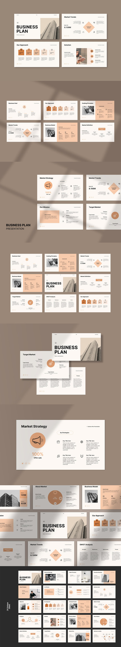 🔴时尚高端简约优雅多用途商业计划书powerpoint幻灯片演示模板（pptx）