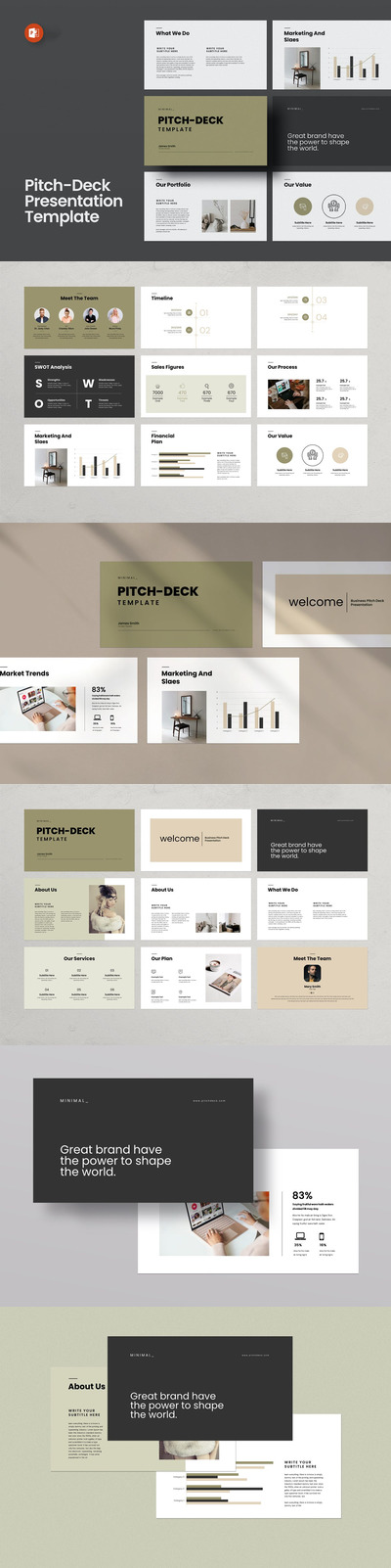 🔴高端优雅简约多用途的powerpoint幻灯片演示模板（pptx）