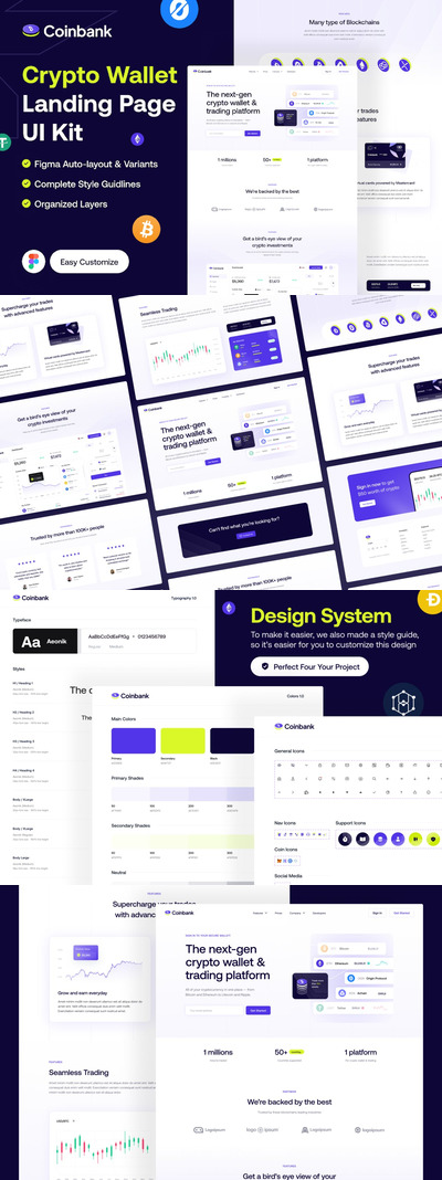 加密钱包交易网站UI网页模版 (FIG)