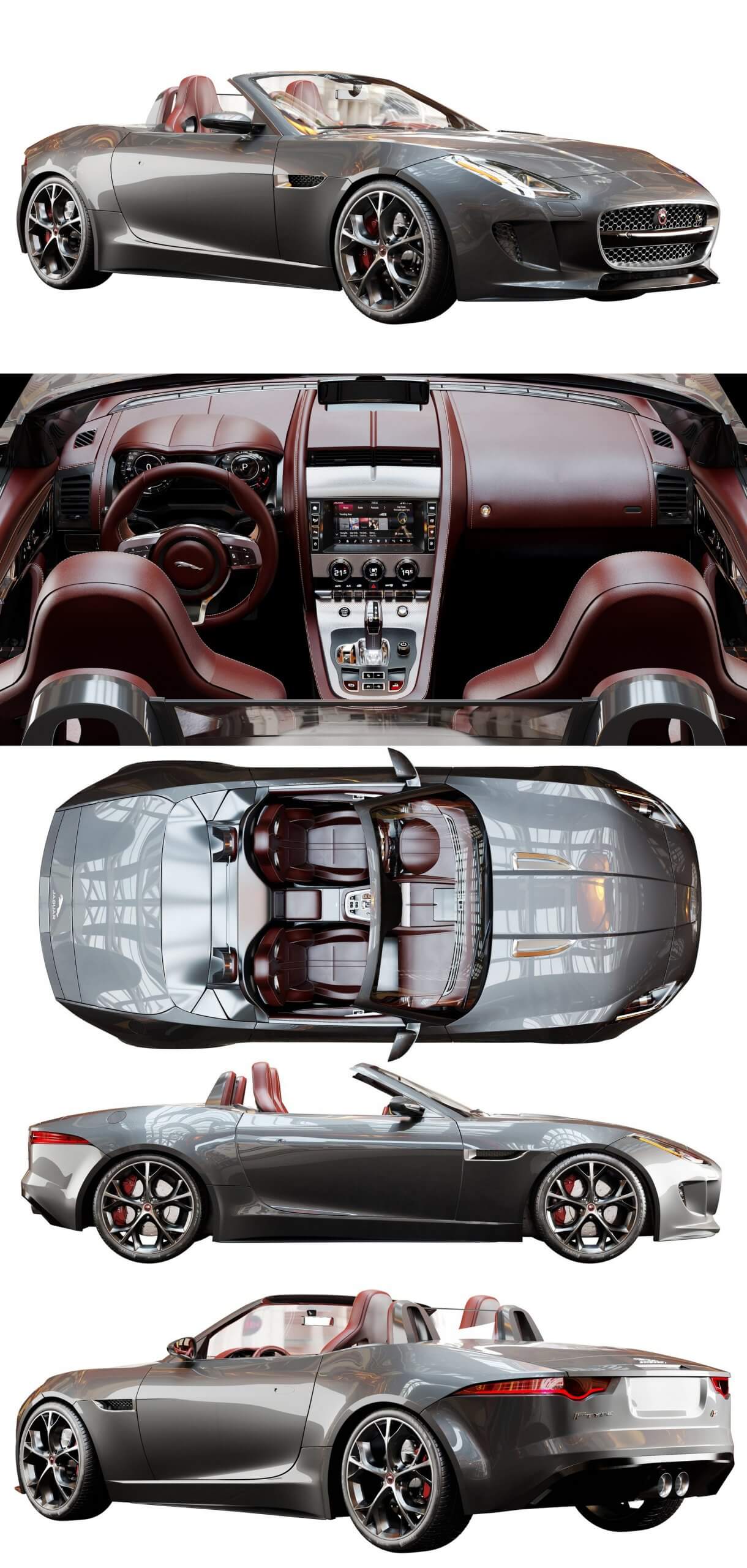 捷豹Jaguar F TYPE敞篷跑车3D模型（OBJ,FBX,MAX）