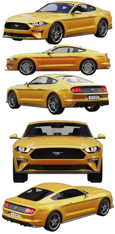 2020福特Ford Mustang Gt跑车3D模型（OBJ,FBX,MAX）