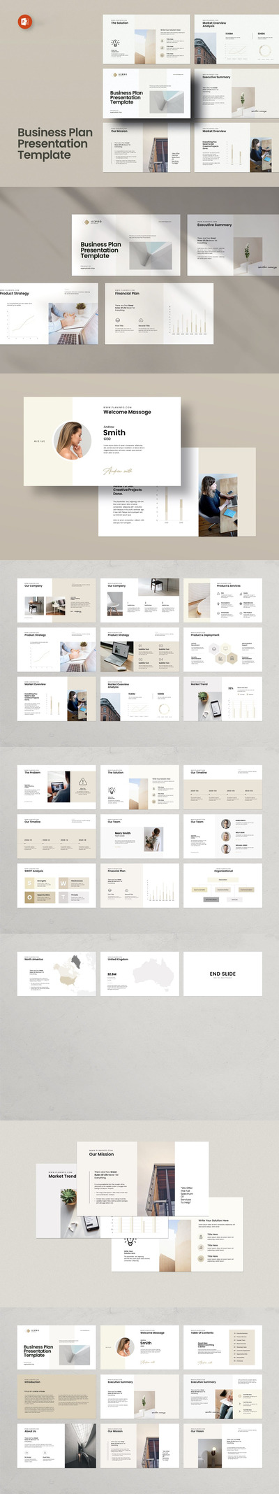 🔴时尚高端清新清新简约多用途的高品质商业计划书powerpoint幻灯片演示模板（pptx）