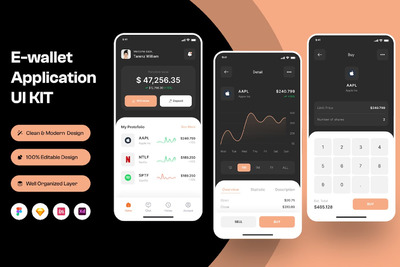 电子钱包移动APP UI KIT (FIG,SKETCH,XD)