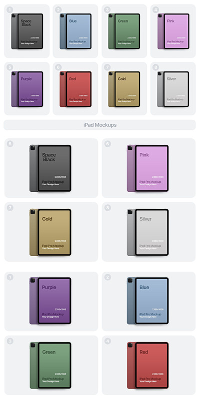 iPad Pro苹果电脑UI页面展示样机 (PSD)