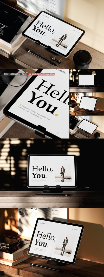 支架平板电脑iPad样机 (PSD)